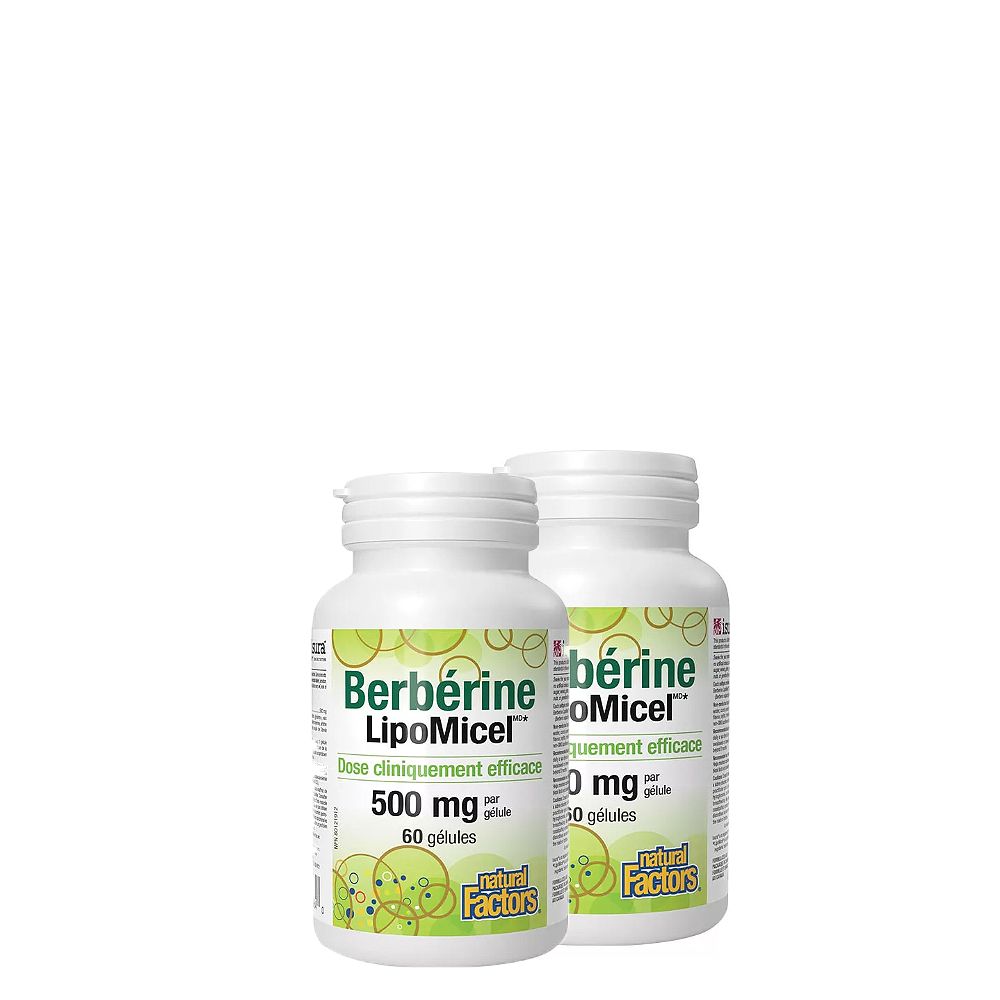 Berberin 500 mg, Natural Factors Berberine LipoMicel Matrix, 2x60 lágykapszula Berberin 500 mg, Natural Factors Berberine LipoMicel Matrix, 2x60 lágykapszula