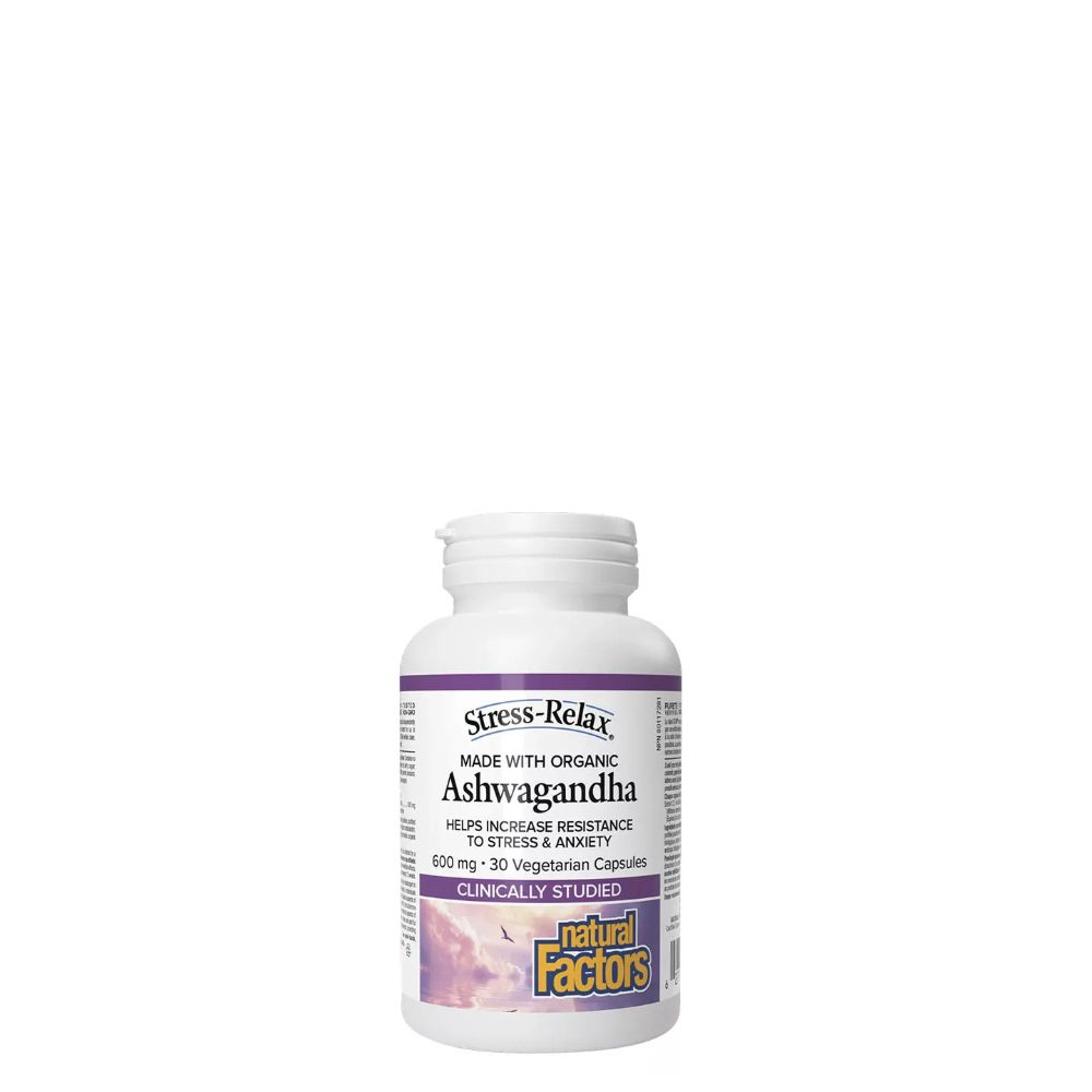 Ashwagandha kívonta 600 mg, Natural Factors Ashwagandha Stress-Relax, 30 kapszula Ashwagandha kívonta 600 mg, Natural Factors Ashwagandha Stress-Relax, 30 kapszula