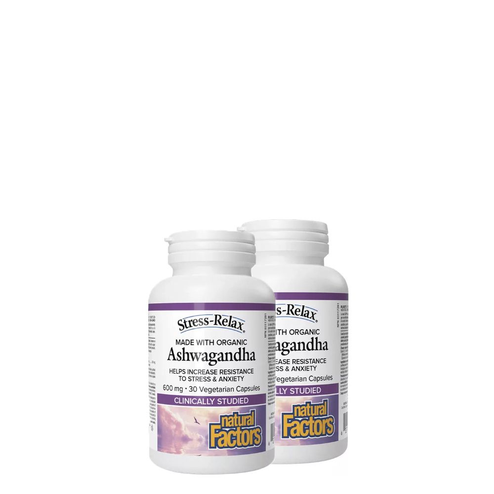 Ashwagandha kívonta 600 mg, Natural Factors Ashwagandha Stress-Relax, 2x30 kapszula Ashwagandha kívonta 600 mg, Natural Factors Ashwagandha Stress-Relax, 2x30 kapszula