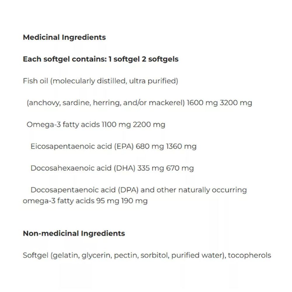 Omega-3 2200 mg, Natural Factors RegenerLife Omega-3 Ultra Strength, 2x90 lágykapszula