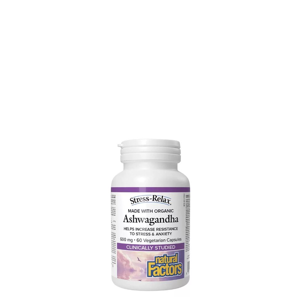 Ashwagandha kívonta 600 mg, Natural Factors Ashwagandha Stress-Relax, 60 kapszula