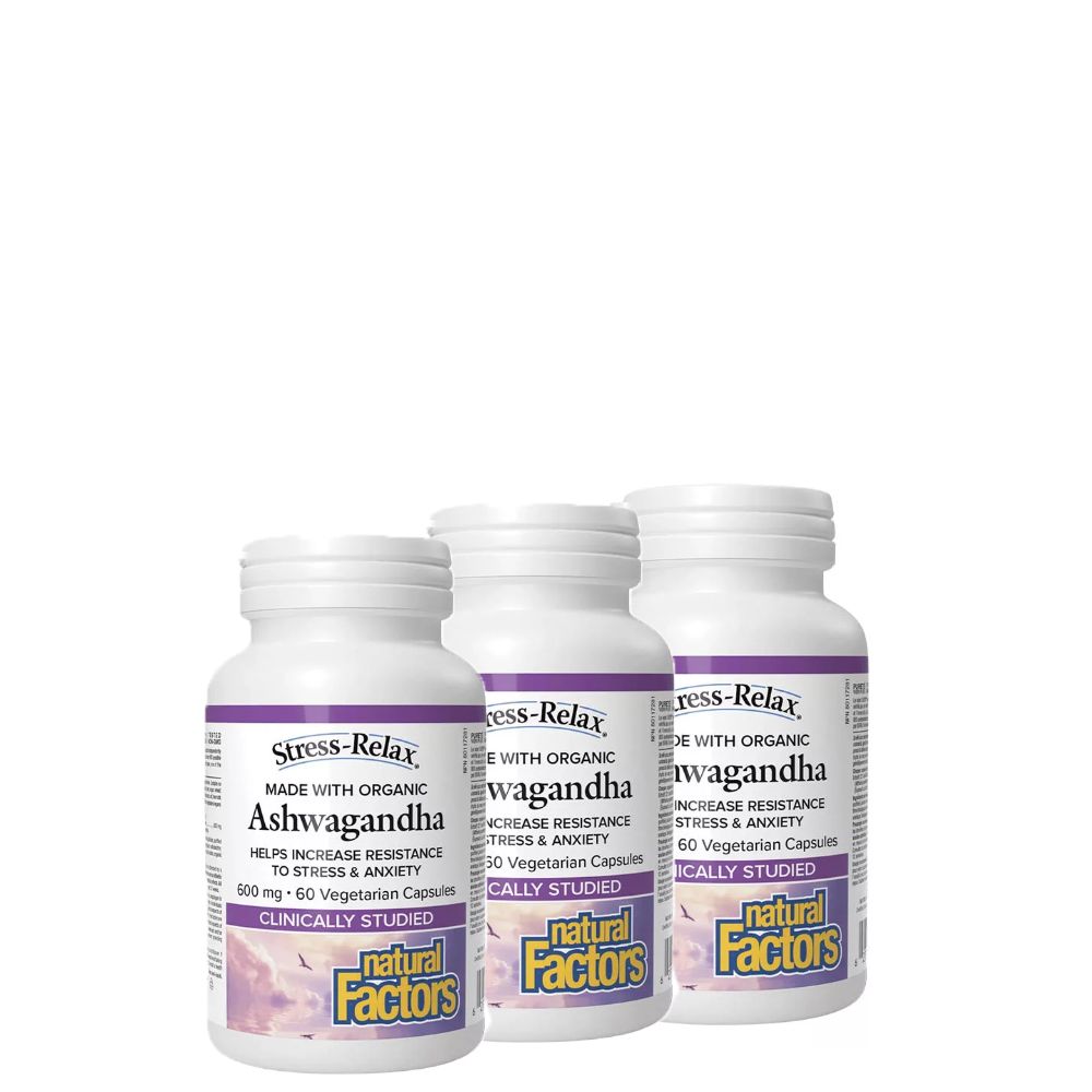 Ashwagandha kívonta 600 mg, Natural Factors Ashwagandha Stress-Relax, 3x60 kapszula Ashwagandha kívonta 600 mg, Natural Factors Ashwagandha Stress-Relax, 3x60 kapszula