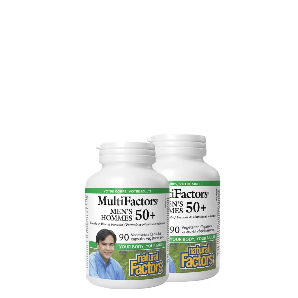 Férfi +50 Multivitamin, Natural Factors Men’s 50+ MultiFactors, 2x90 kapszula Férfi +50 Multivitamin, Natural Factors Men’s 50+ MultiFactors, 2x90 kapszula
