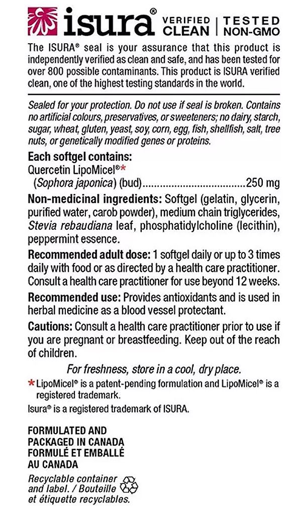 Kvercetin 250 mg, Natural Factors Quercetin LipoMicel, 3x60 lágykapszula Kvercetin 250 mg, Natural Factors Quercetin LipoMicel, 3x60 lágykapszula