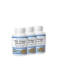 Vadlazac Olaj Omega-3 1.000 mg, Natural Factors Wild Alaskan Salmon Oil, 3x90 lágykapszula