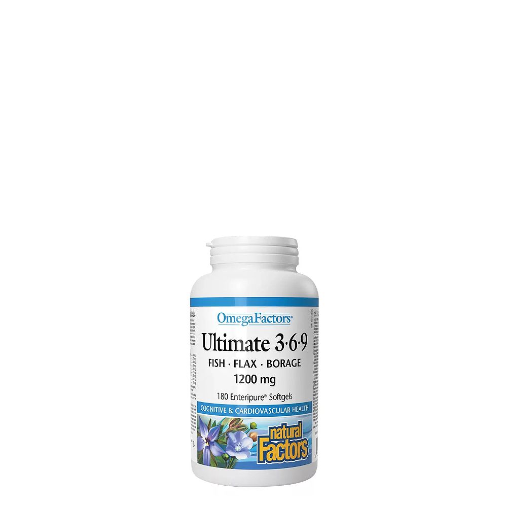 Omega 3-6-9 1200 mg, Natural Factors Ultimate, 90 lágykapszula Omega 3-6-9 1200 mg, Natural Factors Ultimate, 90 lágykapszula