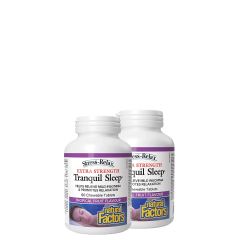 Alvássegítő komplex, Natural Factors Tranquil Sleep Extra Strength, 2x60 rágótabletta, Trópusi Gyümölcs ízben