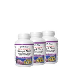 Alvássegítő komplex, Natural Factors Tranquil Sleep Extra Strength, 3x60 rágótabletta, Trópusi Gyümölcs ízben