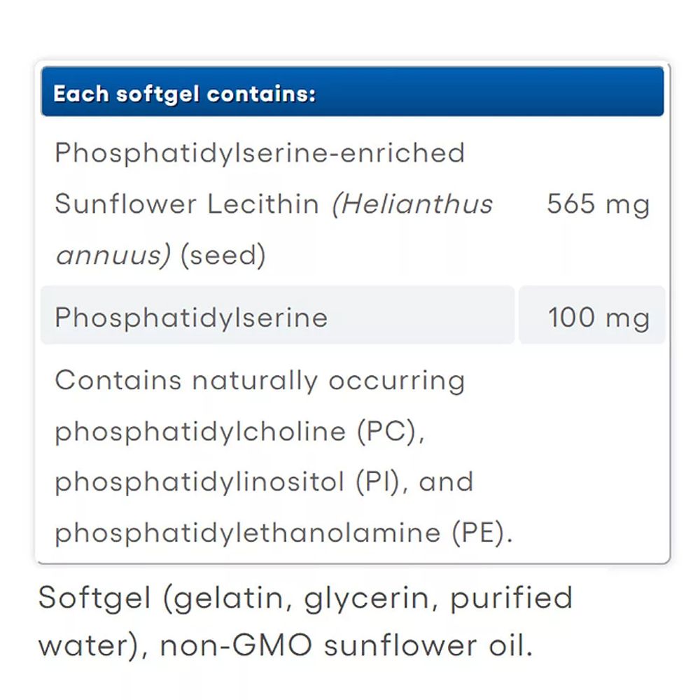 PS foszfatidil-szerin 100 mg, Natural Factors Phosphatidylserine, 60 lágykapszula PS foszfatidil-szerin 100 mg, Natural Factors Phosphatidylserine, 60 lágykapszula