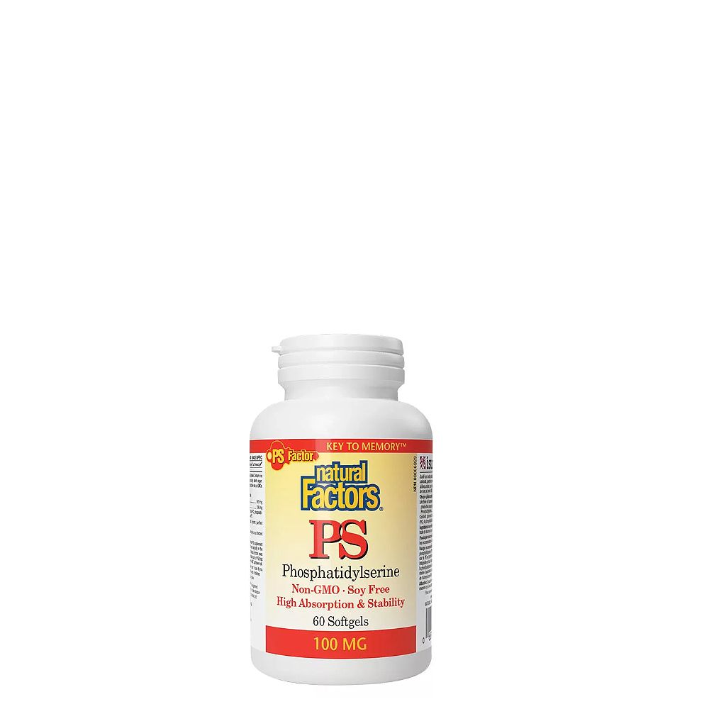 PS foszfatidil-szerin 100 mg, Natural Factors Phosphatidylserine, 60 lágykapszula PS foszfatidil-szerin 100 mg, Natural Factors Phosphatidylserine, 60 lágykapszula