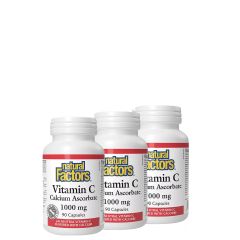 C-vitamin Kalcium-Aszkorbát 1000 mg, Natural Factors Vitamin C Calcium Ascorbate, 3x90 kapszula