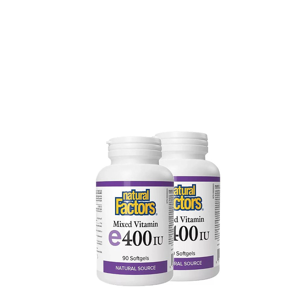 E-Vitamin 400 IU, Natural Factors Mixed Vitamin-E, 2x90 lágykapszula E-Vitamin 400 IU, Natural Factors Mixed Vitamin-E, 2x90 lágykapszula