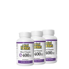 E-Vitamin 400 IU, Natural Factors Mixed Vitamin-E, 3x90 lágykapszula