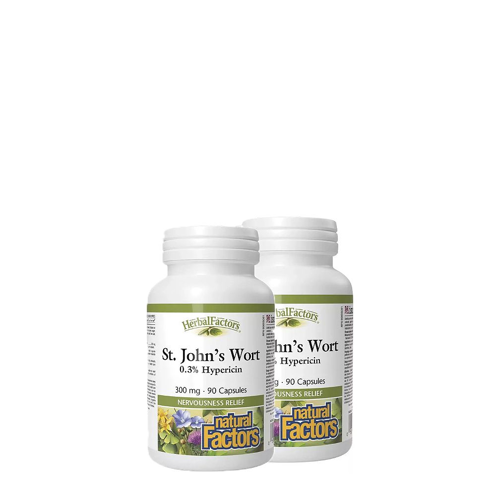 Orbáncfű 300 mg, Natural Factors St. John's Wort, 2x90 kapszulás Orbáncfű 300 mg, Natural Factors St. John's Wort, 2x90 kapszulás