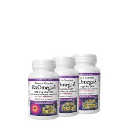 Női Komplet RxOmega-3 300 mg, Natural Factors Women’s Complete RxOmega EPA/DHA, 3x60 lágykapszula