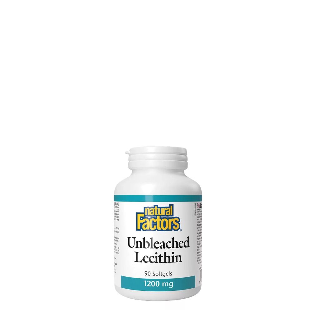 Unbleached Lecithin 1200 mg, Natural Factors Unbleached Lecithin, 90 lágykapszula Unbleached Lecithin 1200 mg, Natural Factors Unbleached Lecithin, 90 lágykapszula