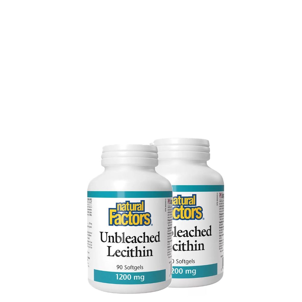 Unbleached Lecithin 1200 mg, Natural Factors Unbleached Lecithin, 2x90 lágykapszula Unbleached Lecithin 1200 mg, Natural Factors Unbleached Lecithin, 2x90 lágykapszula