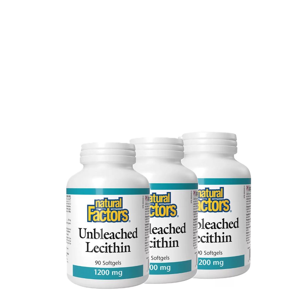 Unbleached Lecithin 1200 mg, Natural Factors Unbleached Lecithin, 3x90 lágykapszula Unbleached Lecithin 1200 mg, Natural Factors Unbleached Lecithin, 3x90 lágykapszula
