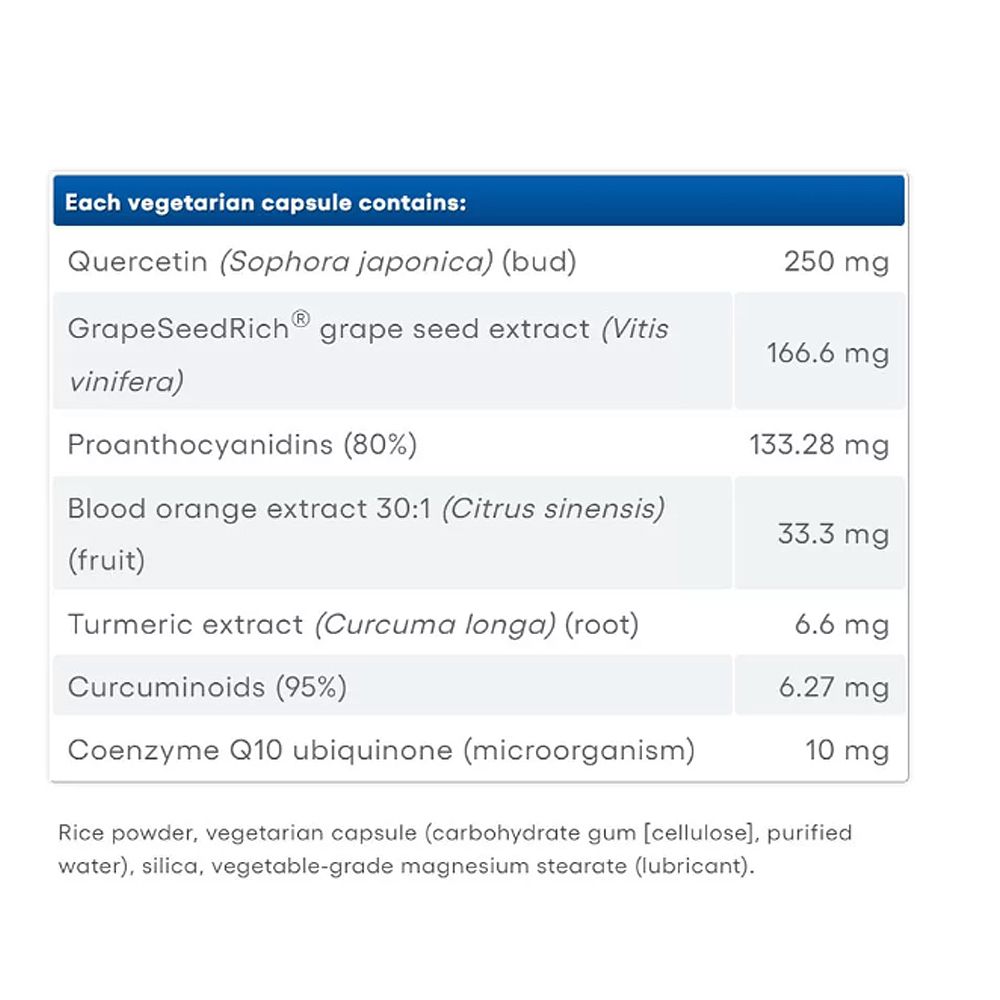Kvercetin Komplex Szőlőmaggal Kurkumával és COQ10, Natural Factors Quercetin Complex, 90 kapszula Kvercetin Komplex Szőlőmaggal Kurkumával és COQ10, Natural Factors Quercetin Complex, 90 kapszula