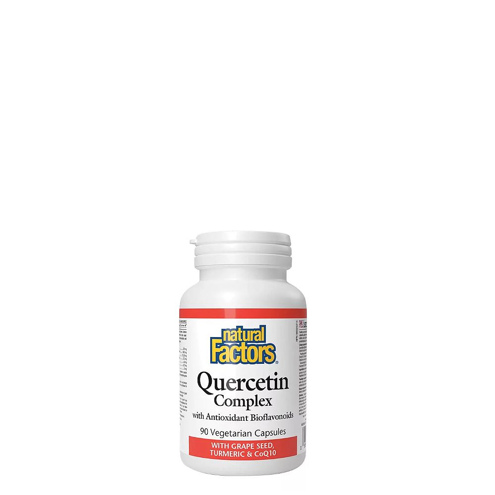 Kvercetin Komplex Szőlőmaggal Kurkumával és COQ10, Natural Factors Quercetin Complex, 90 kapszula Kvercetin Komplex Szőlőmaggal Kurkumával és COQ10, Natural Factors Quercetin Complex, 90 kapszula