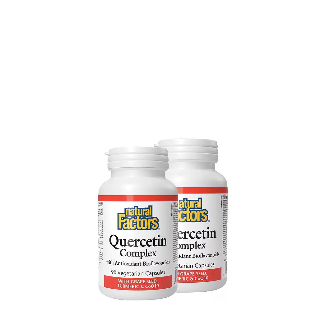 Kvercetin Komplex Szőlőmaggal Kurkumával és COQ10, Natural Factors Quercetin Complex, 2x90 kapszula Kvercetin Komplex Szőlőmaggal Kurkumával és COQ10, Natural Factors Quercetin Complex, 2x90 kapszula