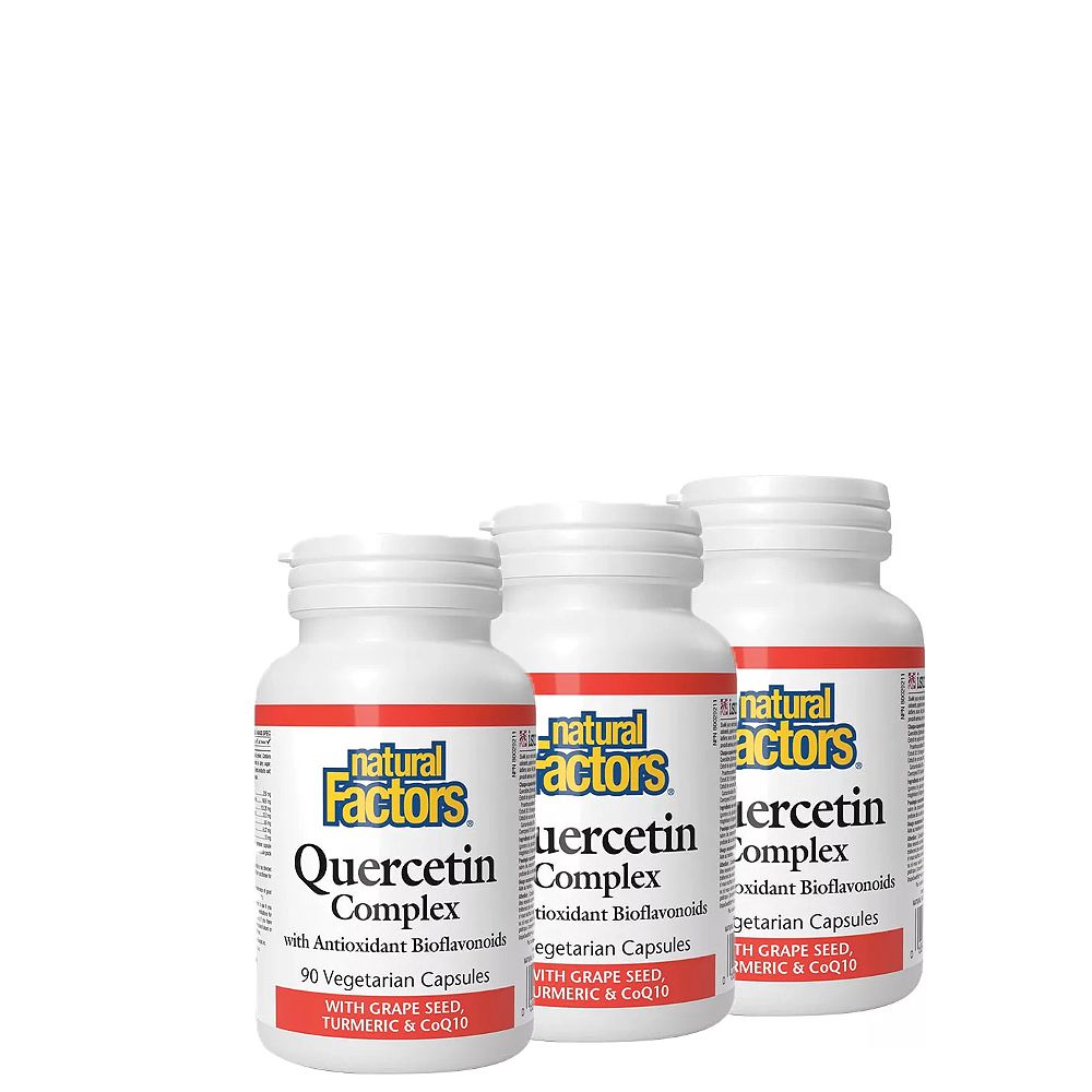 Kvercetin Komplex Szőlőmaggal Kurkumával és COQ10, Natural Factors Quercetin Complex, 3x90 kapszula Kvercetin Komplex Szőlőmaggal Kurkumával és COQ10, Natural Factors Quercetin Complex, 3x90 kapszula