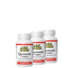 Kvercetin Komplex Szőlőmaggal Kurkumával és COQ10, Natural Factors Quercetin Complex, 3x90 kapszula