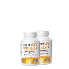 Omega-3 2200 mg + D3 1000 IU, Natural Factors RegenerLife Omega-3+D Ultra Strength , 2x90 lágykapszula