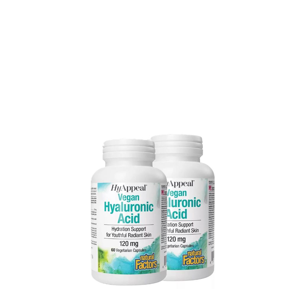 Hialuronsav 120 mg, Natural Factors HyAppeal Vegan Hyaluronic Acid, 2x60 kapszula Hialuronsav 120 mg, Natural Factors HyAppeal Vegan Hyaluronic Acid, 2x60 kapszula