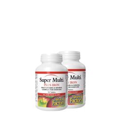 Szuper Multivitamin + Vas Komplex, Natural Factors Super Multi Plus Iron, 2x90 tabletta