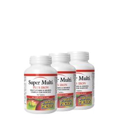 Szuper Multivitamin + Vas Komplex, Natural Factors Super Multi Plus Iron, 3x90 tabletta