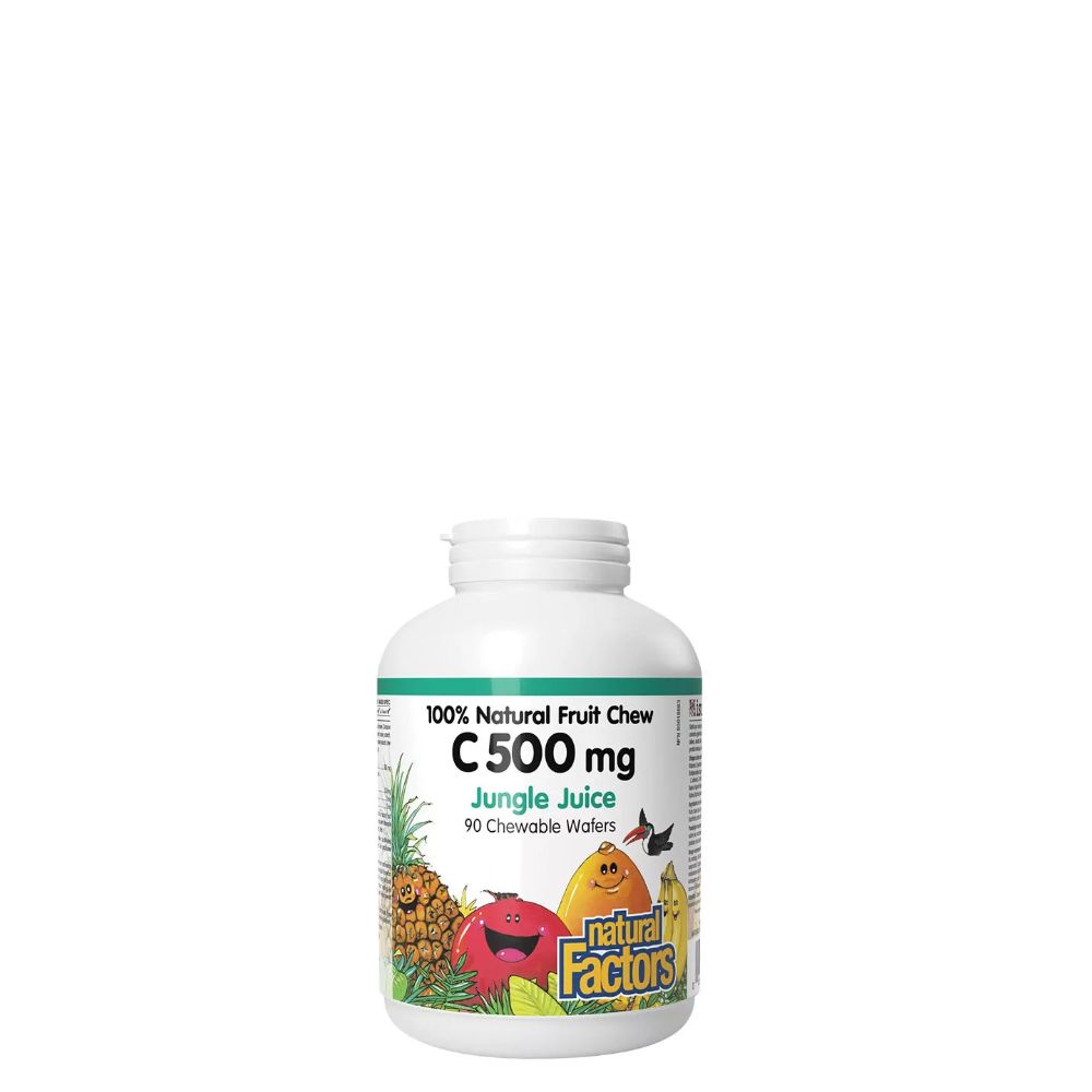 C-Vitamin 500 mg, Natural Factors Vitamin C, 90 rágótabletta, Gyümölcsös íz C-Vitamin 500 mg, Natural Factors Vitamin C, 90 rágótabletta, Gyümölcsös íz