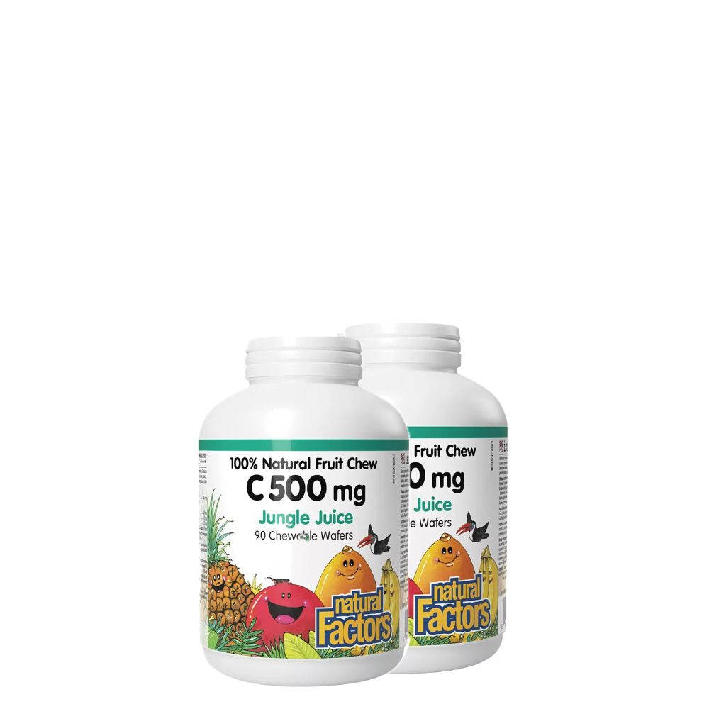 C-Vitamin 500 mg, Natural Factors Vitamin C, 2x90 rágótabletta, Gyümölcsös íz C-Vitamin 500 mg, Natural Factors Vitamin C, 2x90 rágótabletta, Gyümölcsös íz