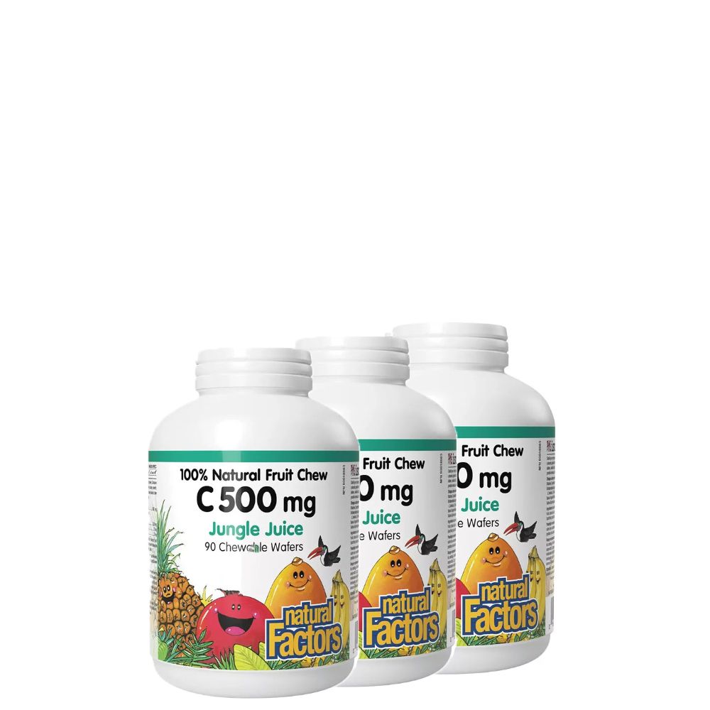C-Vitamin 500 mg, Natural Factors Vitamin C, 3x90 rágótabletta, Gyümölcsös íz C-Vitamin 500 mg, Natural Factors Vitamin C, 3x90 rágótabletta, Gyümölcsös íz
