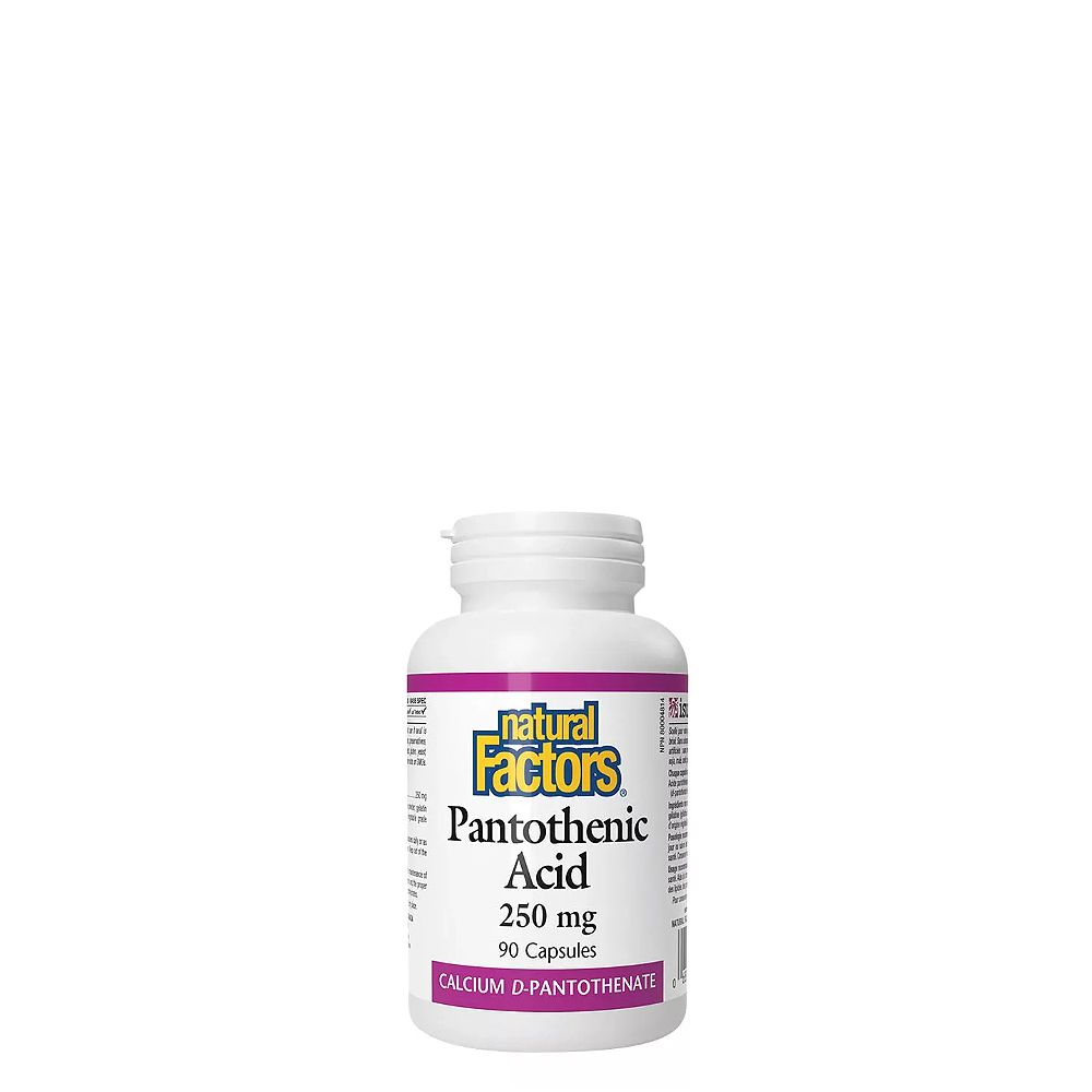 Pantoténsav 250 mg, Natural Factors Pantothenic Acid, 90 kapszula Pantoténsav 250 mg, Natural Factors Pantothenic Acid, 90 kapszula