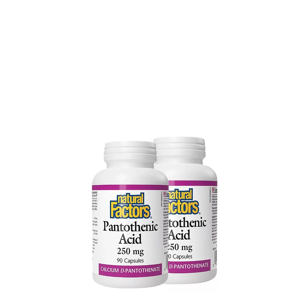 Pantoténsav 250 mg, Natural Factors Pantothenic Acid, 2x90 kapszula Pantoténsav 250 mg, Natural Factors Pantothenic Acid, 2x90 kapszula
