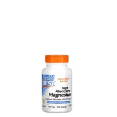 Hatékony Felszívódású Magnézium 100 mg, Doctor's Best High Absorption Magnesium, 120 tabletta
