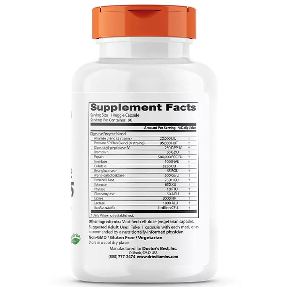 Emésztőenzim, Doctor's Best Digestive Enzymes, 90 kapszula Emésztőenzim, Doctor's Best Digestive Enzymes, 90 kapszula