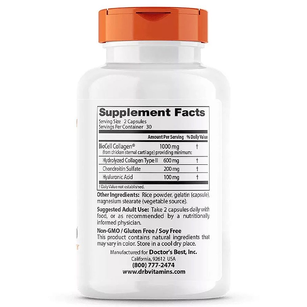 Hialuronsav + Kondroitin-Szulfát + Biocell, Doctor's Best Hyaluronic , 60 kapszula Hialuronsav + Kondroitin-Szulfát + Biocell, Doctor's Best Hyaluronic , 60 kapszula