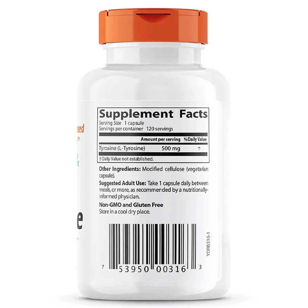 L-Tirozin 500 mg, Doctor's Best L-Tyrosine, 120 kapszula L-Tirozin 500 mg, Doctor's Best L-Tyrosine, 120 kapszula