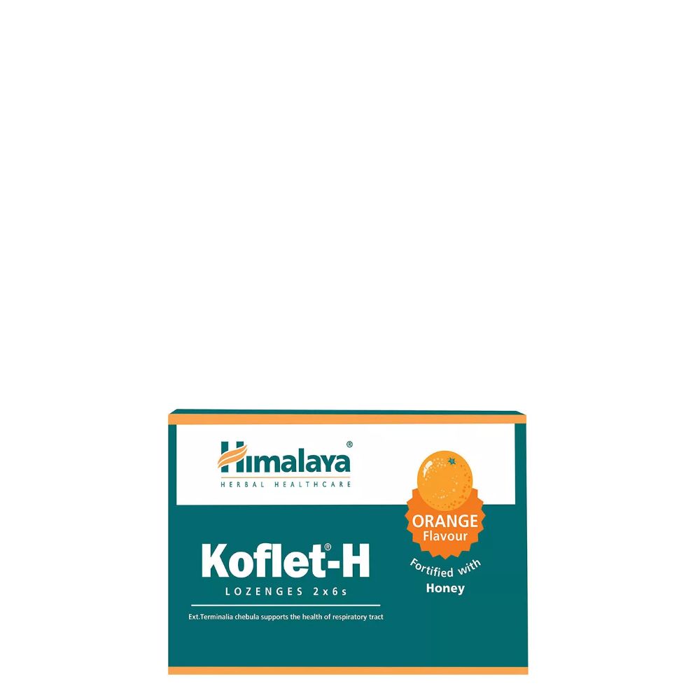 Torokcukorka, Himalaya Koflet-H , 12 szopogató tabletta, narancs ízben Torokcukorka, Himalaya Koflet-H , 12 szopogató tabletta, narancs ízben