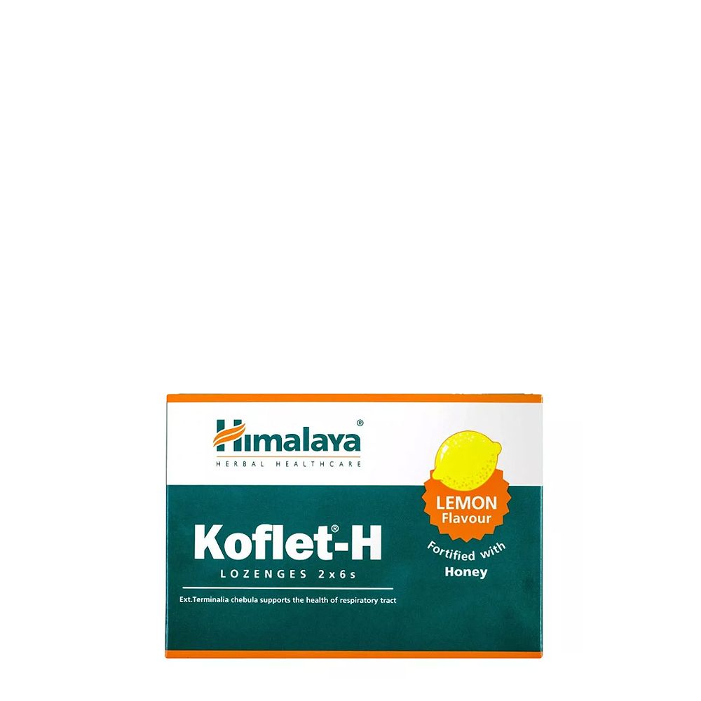 Torokcukorka, Himalaya Koflet-H , 12 szopogató tabletta, citrom ízben Torokcukorka, Himalaya Koflet-H , 12 szopogató tabletta, citrom ízben