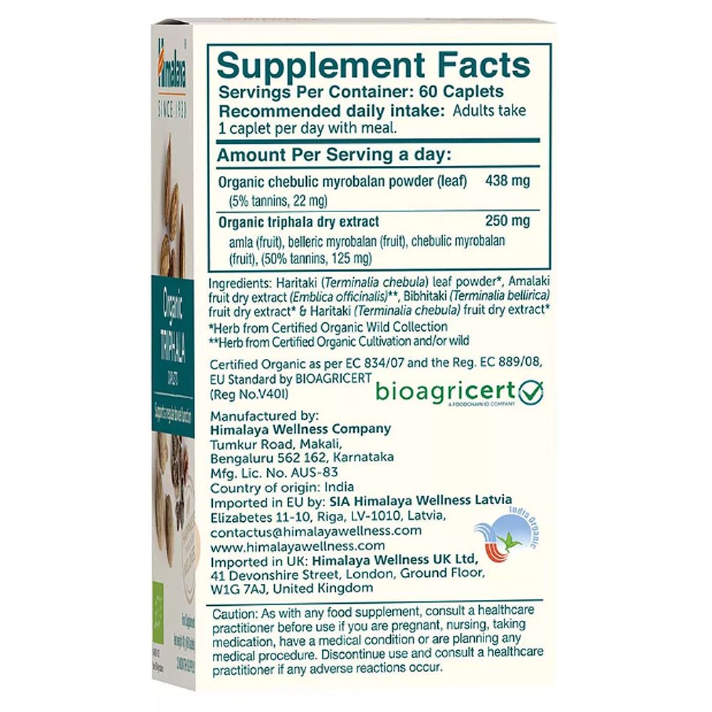 Emésztés támogatása, Himalaya Organic Triphala, 60 kapszula Emésztés támogatása, Himalaya Organic Triphala, 60 kapszula