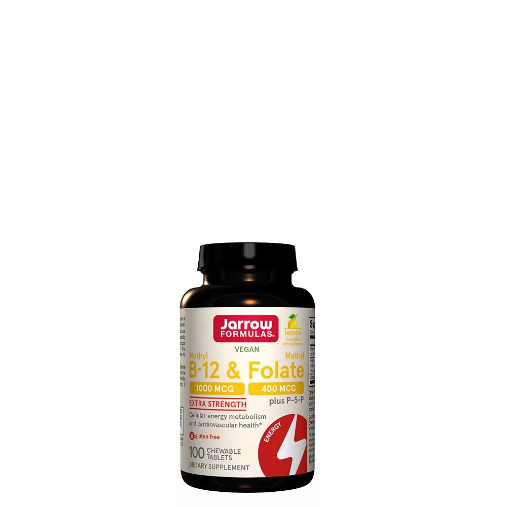 Metil B-12 1000 mcg és Folát 400 mcg, Jarrow Formulas Methyl B-12 & Methyl Folate, 100 rágótabletta citrom ízben Metil B-12 1000 mcg és Folát 400 mcg, Jarrow Formulas Methyl B-12 & Methyl Folate, 100 rágótabletta citrom ízben