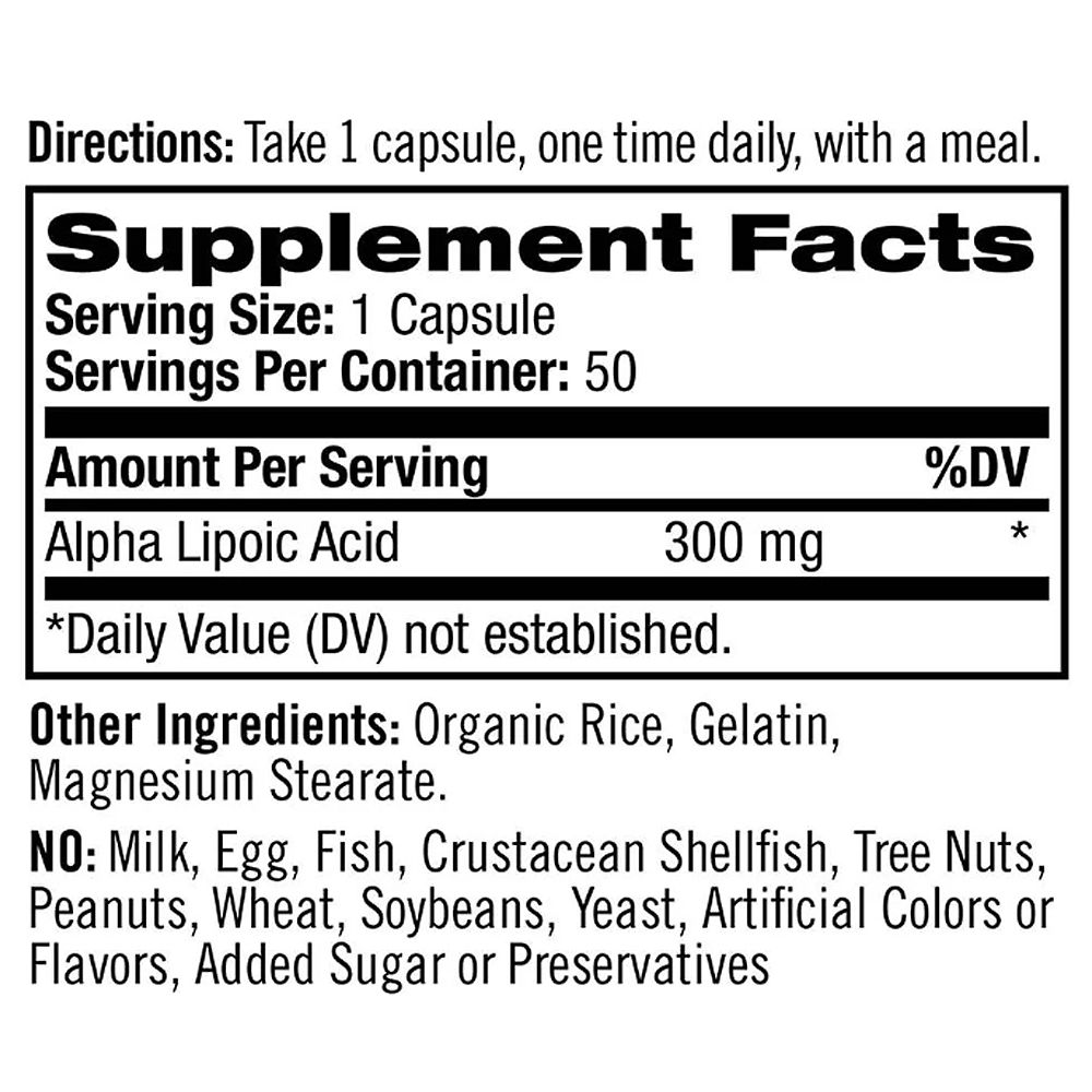 Alfa-liponsav 300 mg, Natrol Alpha Lipoic Acid, 50 kapszula Alfa-liponsav 300 mg, Natrol Alpha Lipoic Acid, 50 kapszula