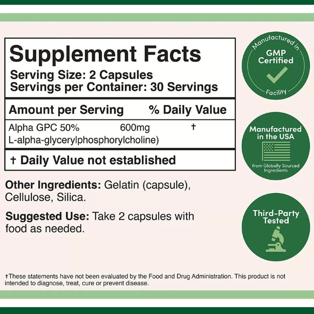 Alpha GPC 300 mg, Double Wood Supplements Alpha GPC, 60 kapszula Alpha GPC 300 mg, Double Wood Supplements Alpha GPC, 60 kapszula