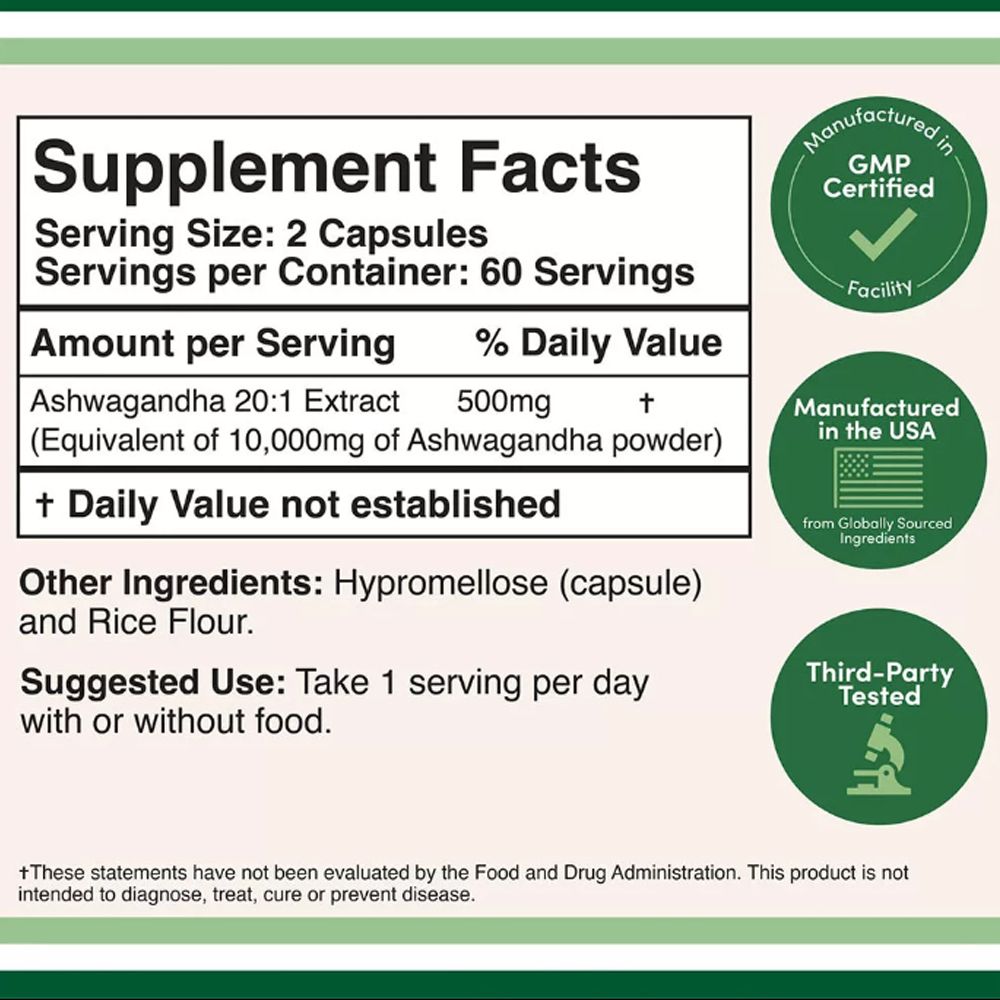 Ashwagandha 500 mg, Double Wood Supplements Ashwagandha, 120 kapszula Ashwagandha 500 mg, Double Wood Supplements Ashwagandha, 120 kapszula