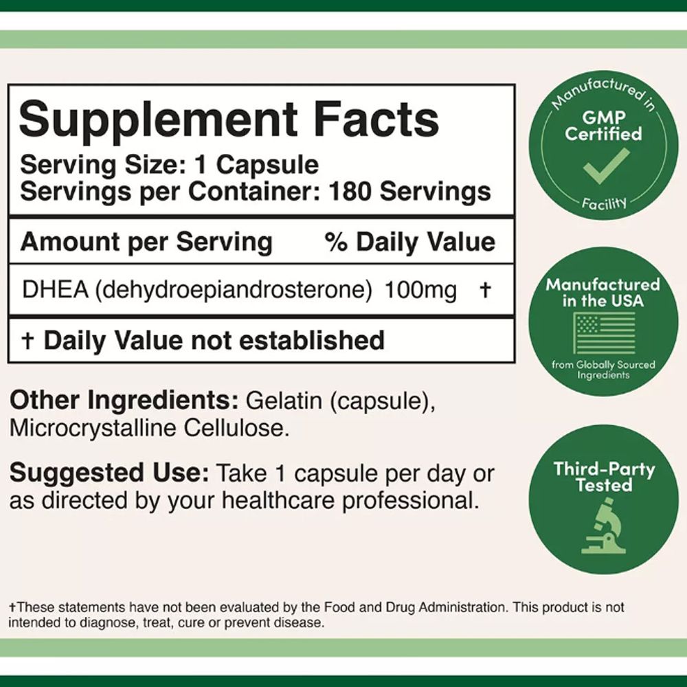 Sejt támogató, Double Wood Supplements DHEA , 180 kapszula Sejt támogató, Double Wood Supplements DHEA , 180 kapszula