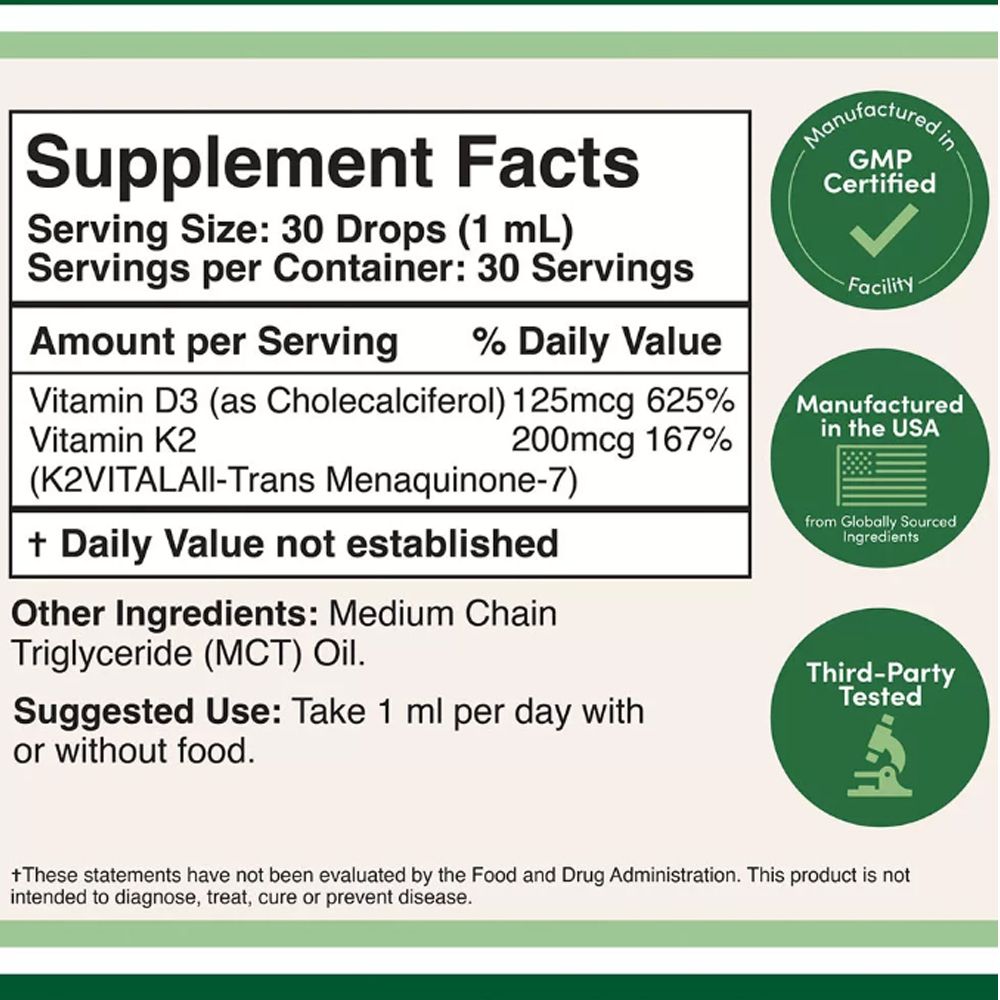 D-Vitamin 500 IU és K2-Vitamin 200 mcg, Double Wood Supplements Vitamin D3 + K2 Liquid, 30 ml D-Vitamin 500 IU és K2-Vitamin 200 mcg, Double Wood Supplements Vitamin D3 + K2 Liquid, 30 ml