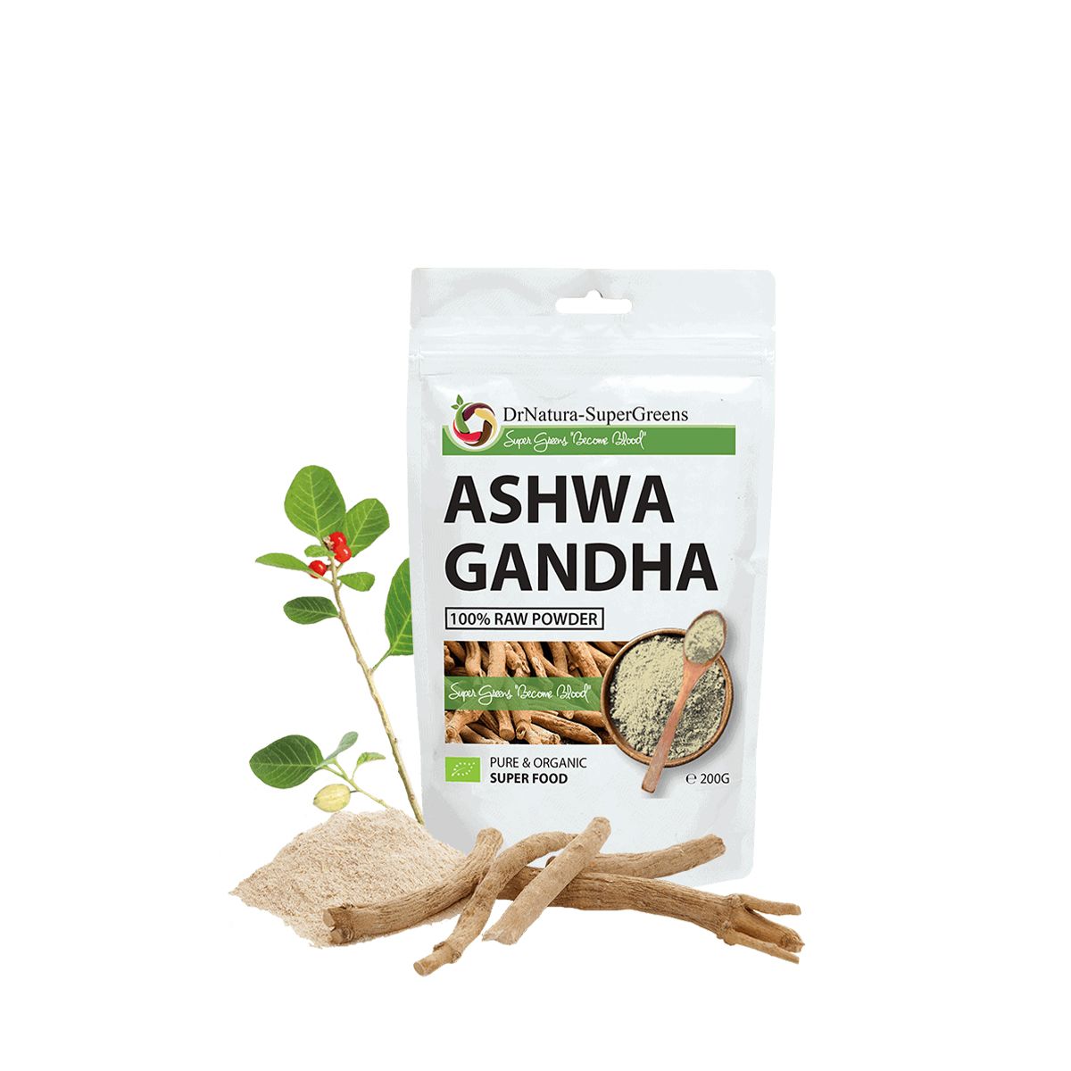 A test és az elme egészségéért, SuperGreens Bio Ashwagandha por, 200 g - EXP.2025.08.31. A test és az elme egészségéért, SuperGreens Bio Ashwagandha por, 200 g - EXP.2025.08.31.